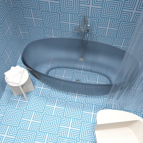 Marble mosaic tile - OVERLAP AZZURRO - TESSERE - lava / natural stone / recycled glass