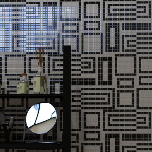 Lava mosaic tile - SWITCH BIANCO NERO - TESSERE - natural stone / recycled glass / high-gloss