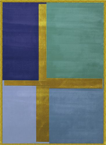 Organic design rug - EBB & FLOW Ocean - Softicated - patterned / bamboo fiber / wool