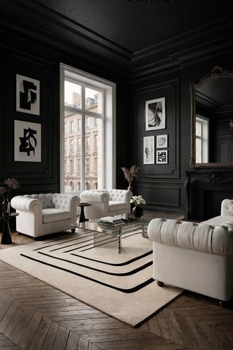 Contemporary rug - SEPIA - Softicated - artistic / monochrome / abstract motif