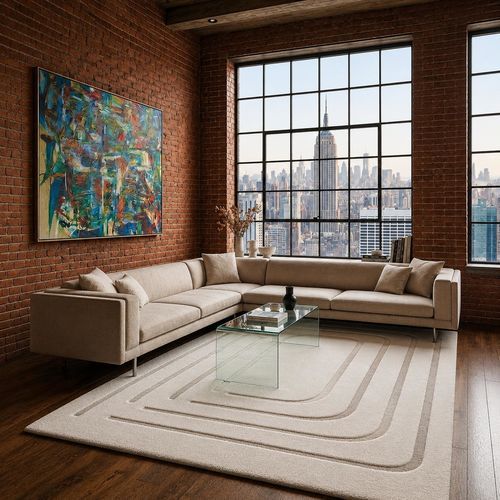 Minimalist design rug - IMPRINT - Softicated - monochrome / tufted / New Zealand wool