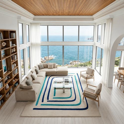 Contemporary rug - Softicated - wave pattern / Tencel® / wool