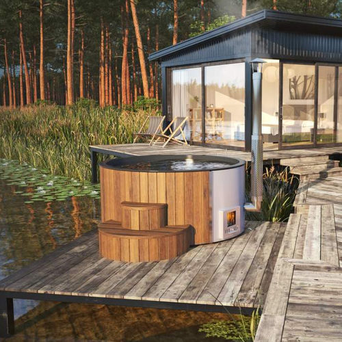 Above-ground hot tub - Inmedias - round / 4-seater / wooden