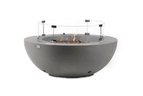 Contemporary coffee table - LUNAR BOWL - ELEMENTI - cement-glass composite / concrete / square