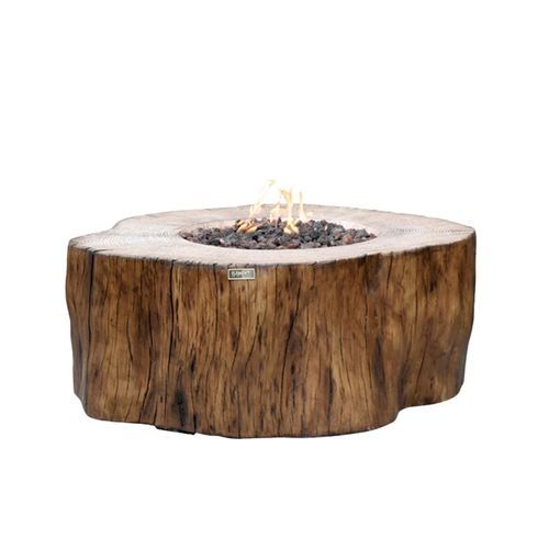 Gas fire pit - MANCHESTER - ELEMENTI - cement-glass composite / rectangular / gray