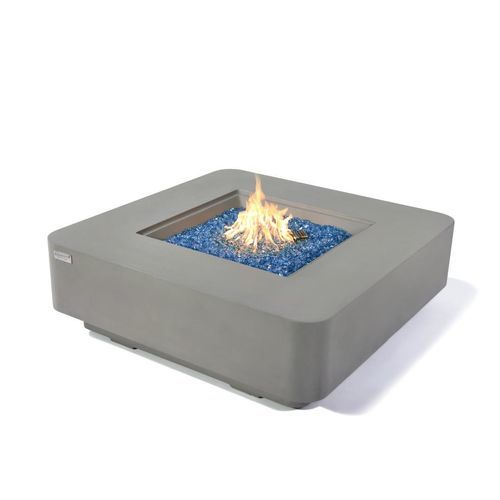 Gas fire pit - ELEMENTI PLUS - LUCERNE - ELEMENTI - cement-glass composite / square