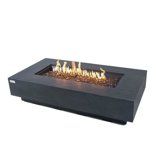 Gas fire pit - POSITANO - ELEMENTI - concrete / glass / stone resin