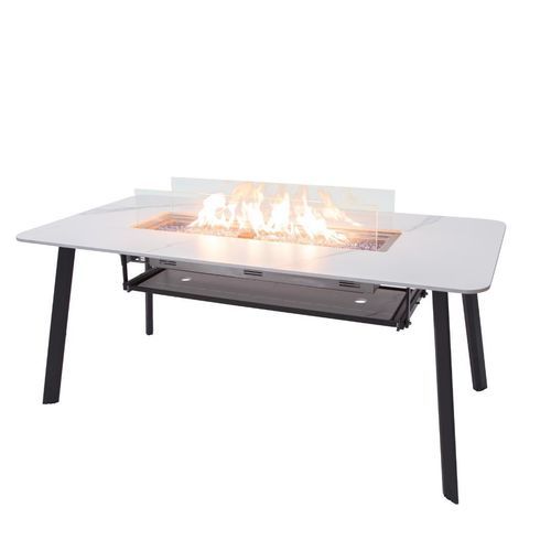 Gas fire pit - ELEMENTI PLUS - OSLO - ELEMENTI - metal / glass / rectangular