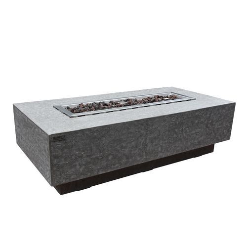 Gas fire pit - KINGSALE - ELEMENTI - concrete / glass / rectangular
