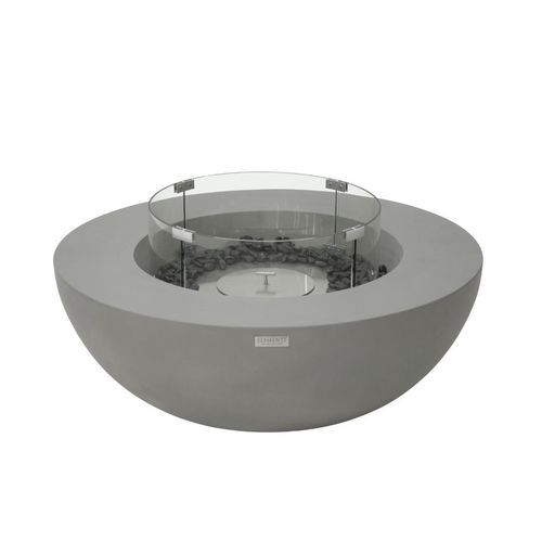 Bioethanol fire pit - LUNAR BOWL - ELEMENTI - stainless steel / fiber-reinforced concrete / ceramic fiber