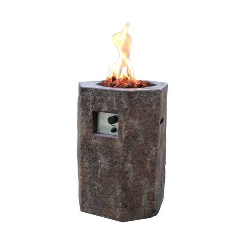 Gas fireplace - MODENO - BASALT COLUMN - ELEMENTI - propane / free-standing / Single-sided
