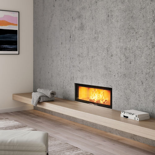 Closed wood hearth - 120X45S 2.0 - AUSTROFLAMM - 1-sided / metal / glass