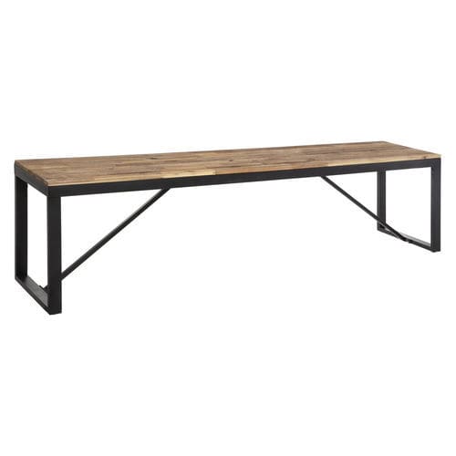 Contemporary bench - EDEN - TRUST MOBILIER - acacia / metal / without backrest