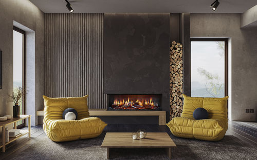 Electric fireplace - Trimline iX13 Solus - Trimline Fires - built-in / wall-mounted / wall