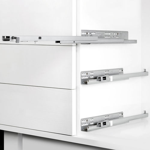 Concealed drawer runner - 3120005 - Emuca SA - integrated soft-close mechanism / full-extension / steel