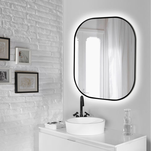 Wall-mounted bathroom mirror - 5150920 - Emuca SA - contemporary / rectangular / aluminum