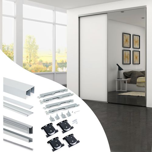Aluminum sliding system - 6030362 - Emuca SA - plastic / for cabinet door / for furniture