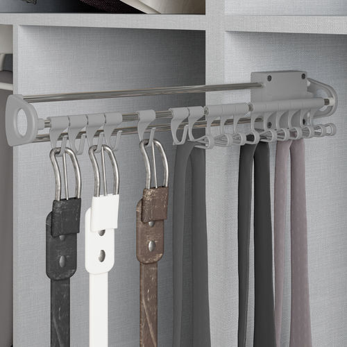 Wardrobe belt rack - 6211025 - Emuca SA - steel / with tie rack