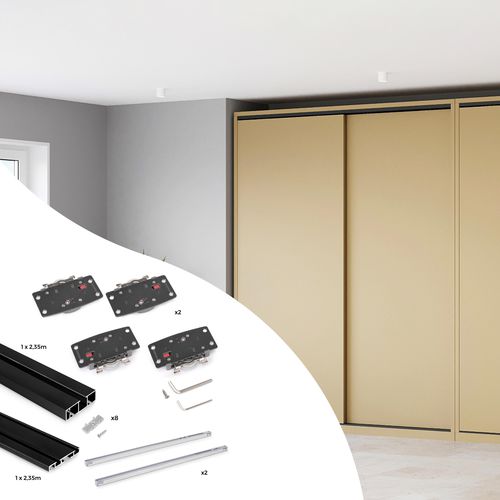 Plastic sliding system - 6213714 - Emuca SA - aluminum / for cabinet door / home