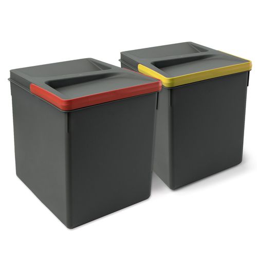 Kitchen trash can - 8198223 - Emuca SA - plastic / with lid / indoor