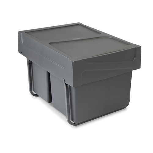 Kitchen trash can - 8199523 - Emuca SA - recycling / plastic / with lid