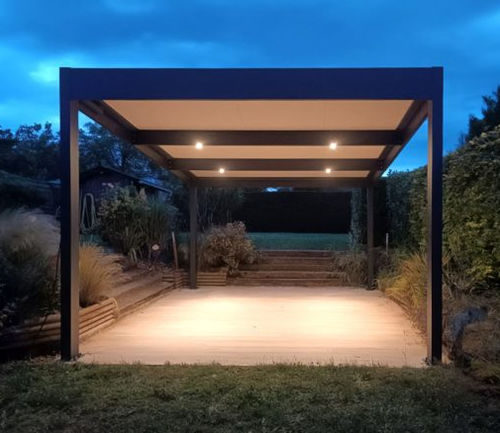 Custom-made carport - Groupe AJ2R (JERREL / LI-SU DES TEMPS / ASPIC) - solar / aluminum / 1-person