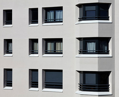 Aluminum railing - Groupe Lorillard - with bars / outdoor / for patio