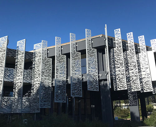 Metal solar shading - Groupe Lorillard - wooden / for roof / for facade