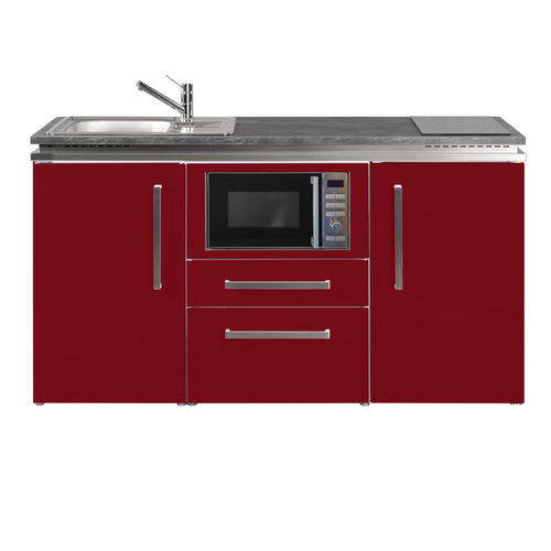 Small kitchenette - MDM 160 - Stengel Steel Concept GmbH - oak / slate / stainless steel