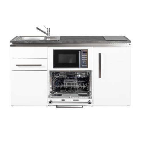 Small kitchenette - MDGSM 160 - Stengel Steel Concept GmbH - oak / slate / stainless steel