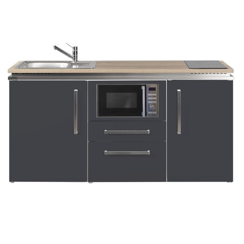 Small kitchenette - MDM 170 - Stengel Steel Concept GmbH - oak / slate / stainless steel