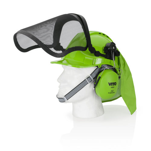 Construction helmet - VICSPFA - CENTRAL LOBAO S.A - EN 397 / with visor / noise-reduction
