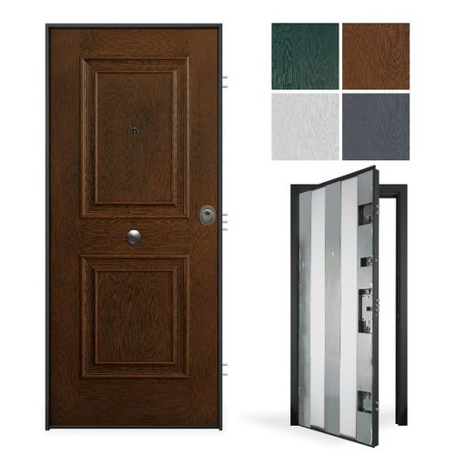 Entry door - Ghost Ares - GRUPPO PRIMAVERA SRL - galvanised steel / fiberglass / melamine