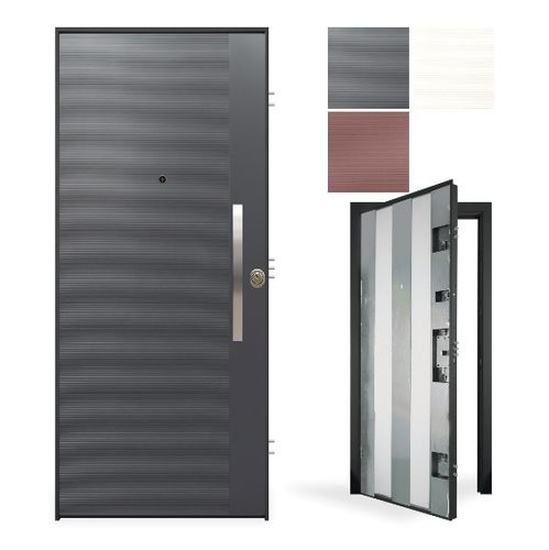 Entry door - Ghost Millerighe - GRUPPO PRIMAVERA SRL - aluminum / galvanised steel / melamine