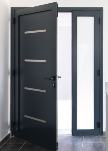 Entry door - ADS - CINTRAGE FORME DIFFUSION - aluminum / swing / contemporary