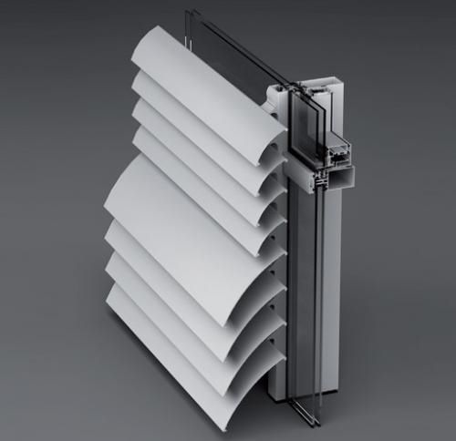 Aluminum solar shading - 50FS - KURTOGLU BAKIR KURSUN SANAYI A.S. - for facade / horizontal / rigid
