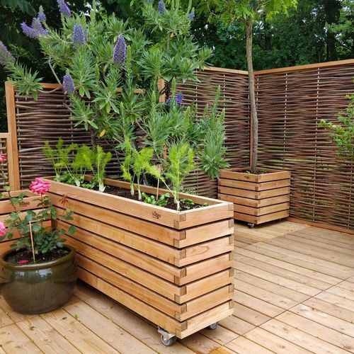Larch planter - Gartenfrosch GmbH - oiled wood / rectangular / square