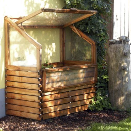 Gardening greenhouse - Gartenfrosch GmbH - even-span / larch / single-glazed