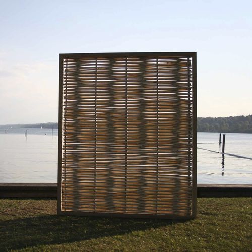 Louvered screening - Gartenfrosch GmbH - larch / stainless steel / wood look