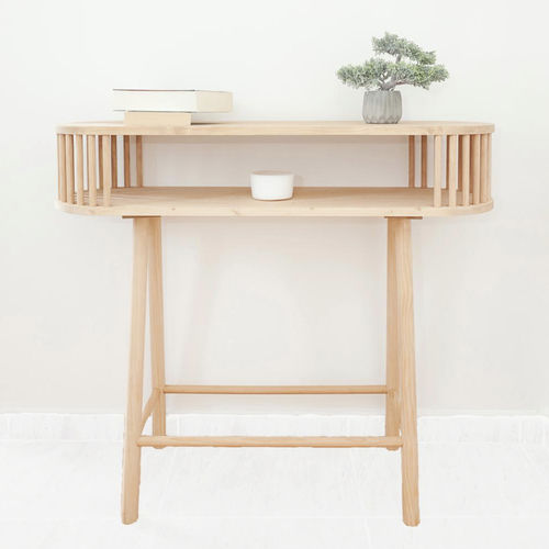 Contemporary sideboard table - Hakoon - Ssafia - fir / pine base / oval