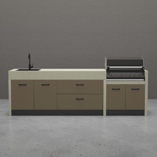 Small kitchenette - ROCK four - EOVLUTA d.o.o. - high-density polyethylene (HDPE) / stainless steel / HPL
