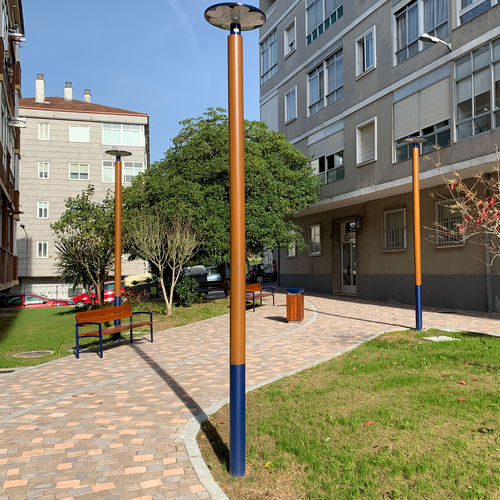 Urban lamp post - MDR.COLONNA - IDELNOR - contemporary / galvanised steel / wooden