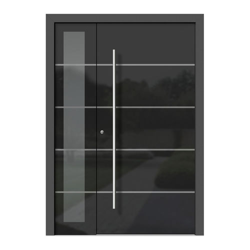 Entry door - HA302+ST - DOORS, d.o.o. - wooden / aluminum / glass