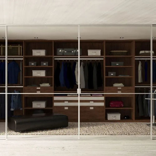 Interior walk-in closet door - GRUPO STYLO INTERIORISMO SL - metal / glass / sliding