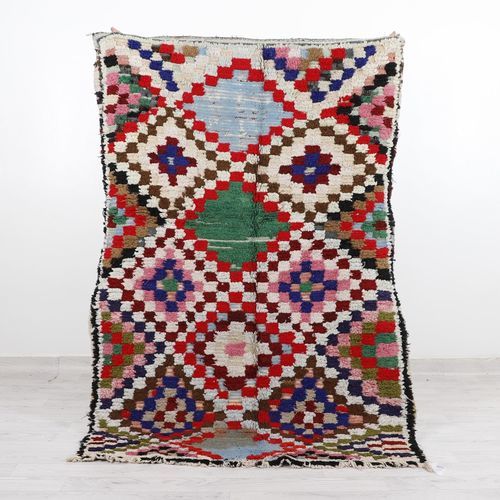 Vintage rug - 64-1-3-2-5 - MUSMUS RUGS - geometric pattern / rectangular / hand-woven