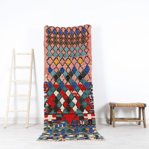 Vintage rug - 64-1-3-2-5-6-2 - MUSMUS RUGS - geometric pattern / rectangular / hand-woven