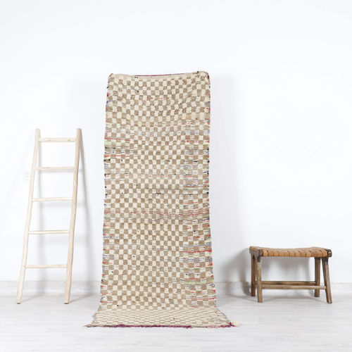 Vintage rug - 64-1-3-2-5-6-4 - MUSMUS RUGS - plaid / wool / rectangular