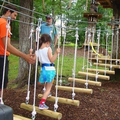 Rope playground bridge - LOW  - SPI Global Play - wooden