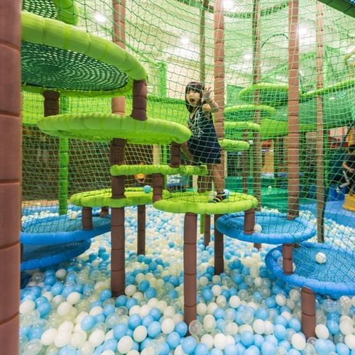 Family use climbing structure - SPI Global Play - with trampoline / indoor / modular