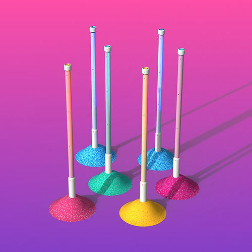 Playground obstacle course - TWINKLE POLES™    - Play 9 Studios - slalom / steel / polycarbonate